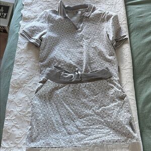 Gray Patterned Golf Polo and skirt